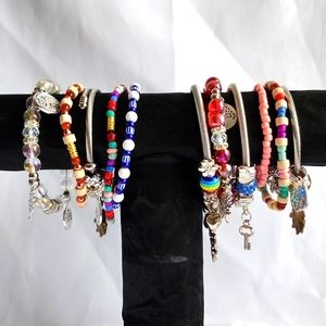 Rainbow Silver Diva Stack Bracelets NWOT